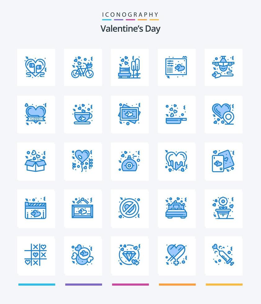 kreatives valentinstag 25 blaues symbolpaket wie schlüssel. Liebe. Herz. Baum. Bank vektor