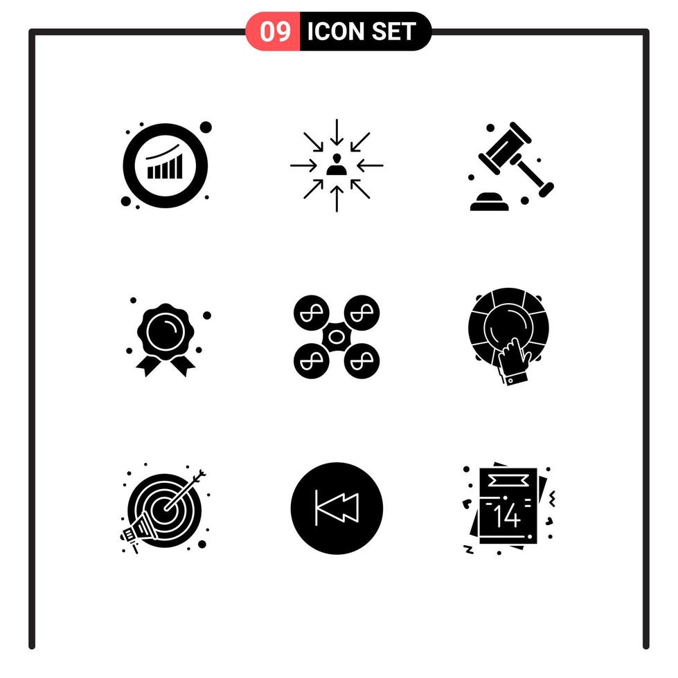 9 kreativ ikoner modern tecken och symboler av utbildning bricka fokus prestation säkerhet redigerbar vektor design element