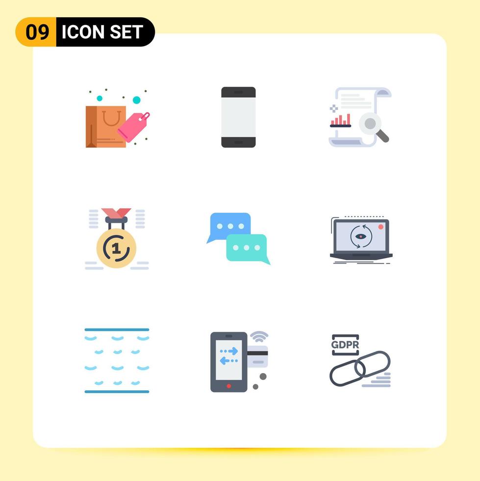 grupp av 9 modern platt färger uppsättning för först medalj iphone tilldela Sök redigerbar vektor design element