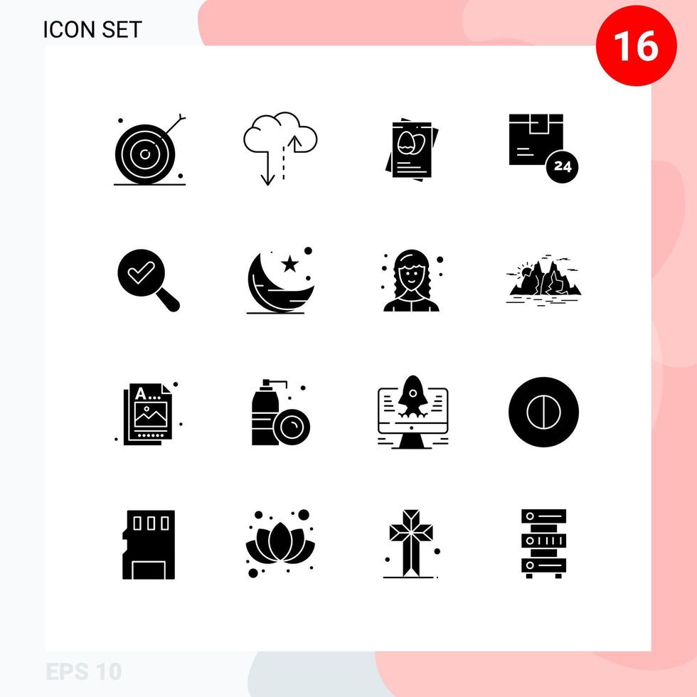 universell ikon symboler grupp av 16 modern fast glyfer av hitta frakt passpoet produkt hr redigerbar vektor design element