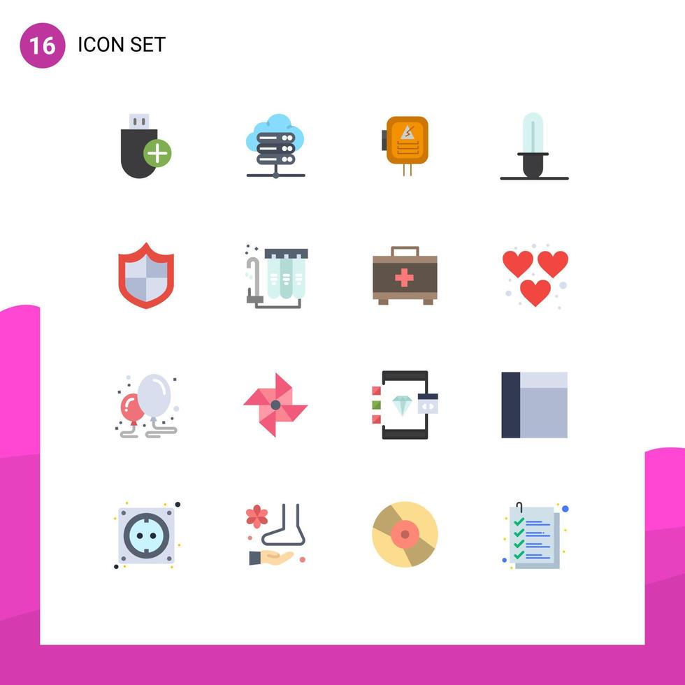 satz von 16 modernen ui-symbolen symbole zeichen für sicherheit antivirus spannung waffe lichtschwert editierbares paket kreativer vektordesignelemente vektor