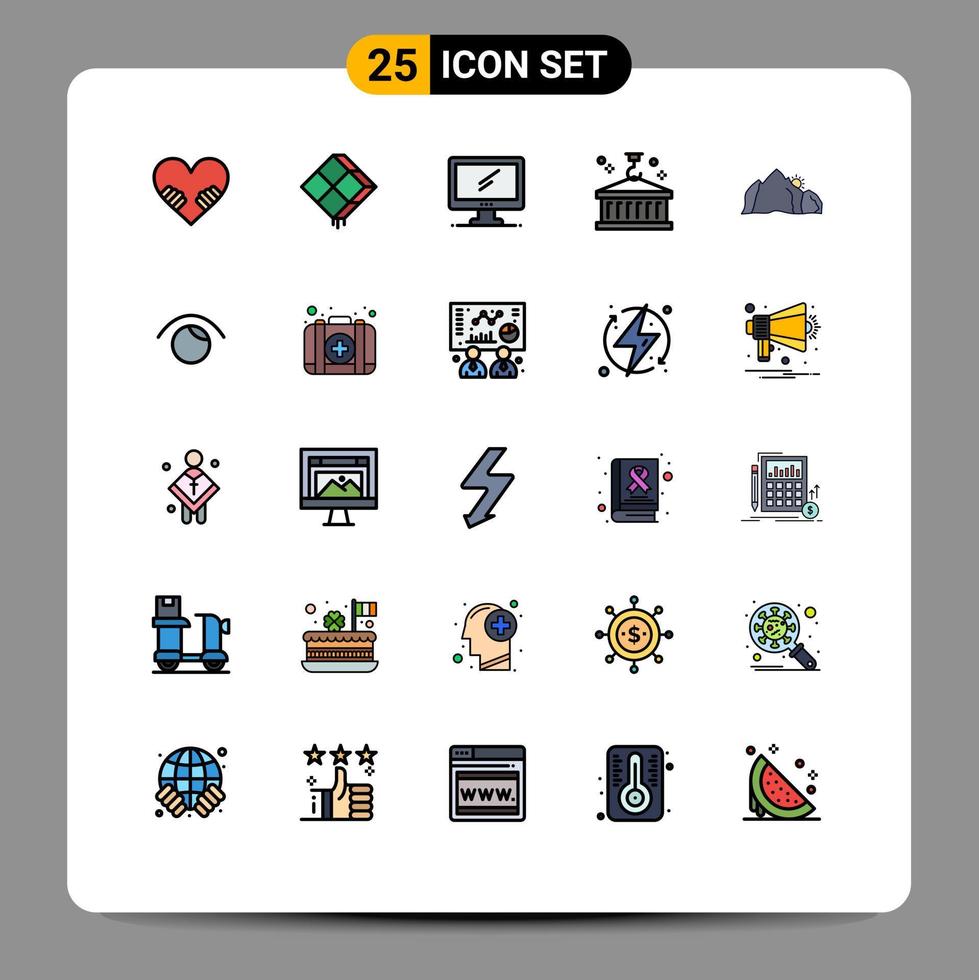 25 kreativ ikoner modern tecken och symboler av transport behållare dator företag pc redigerbar vektor design element