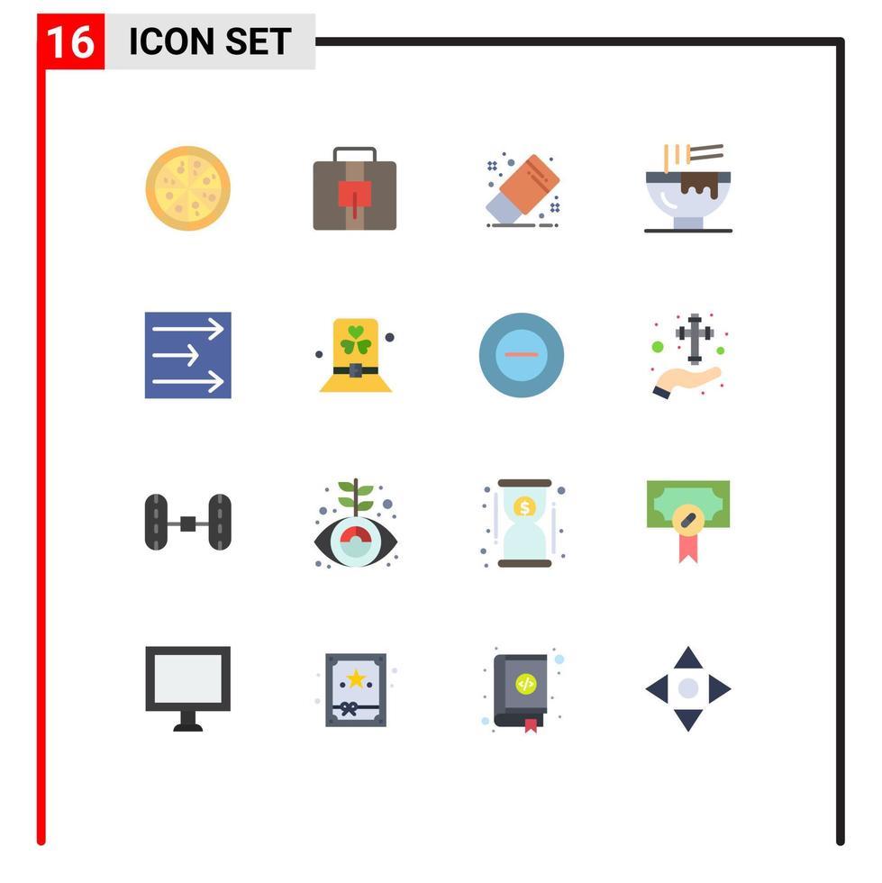 16 universell platt färger uppsättning för webb och mobil tillämpningar kostym väder verktyg pil mat redigerbar packa av kreativ vektor design element
