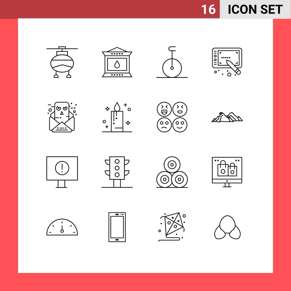 16 kreativ ikoner modern tecken och symboler av e-post kommunikation cirkus chatt nål redigerbar vektor design element