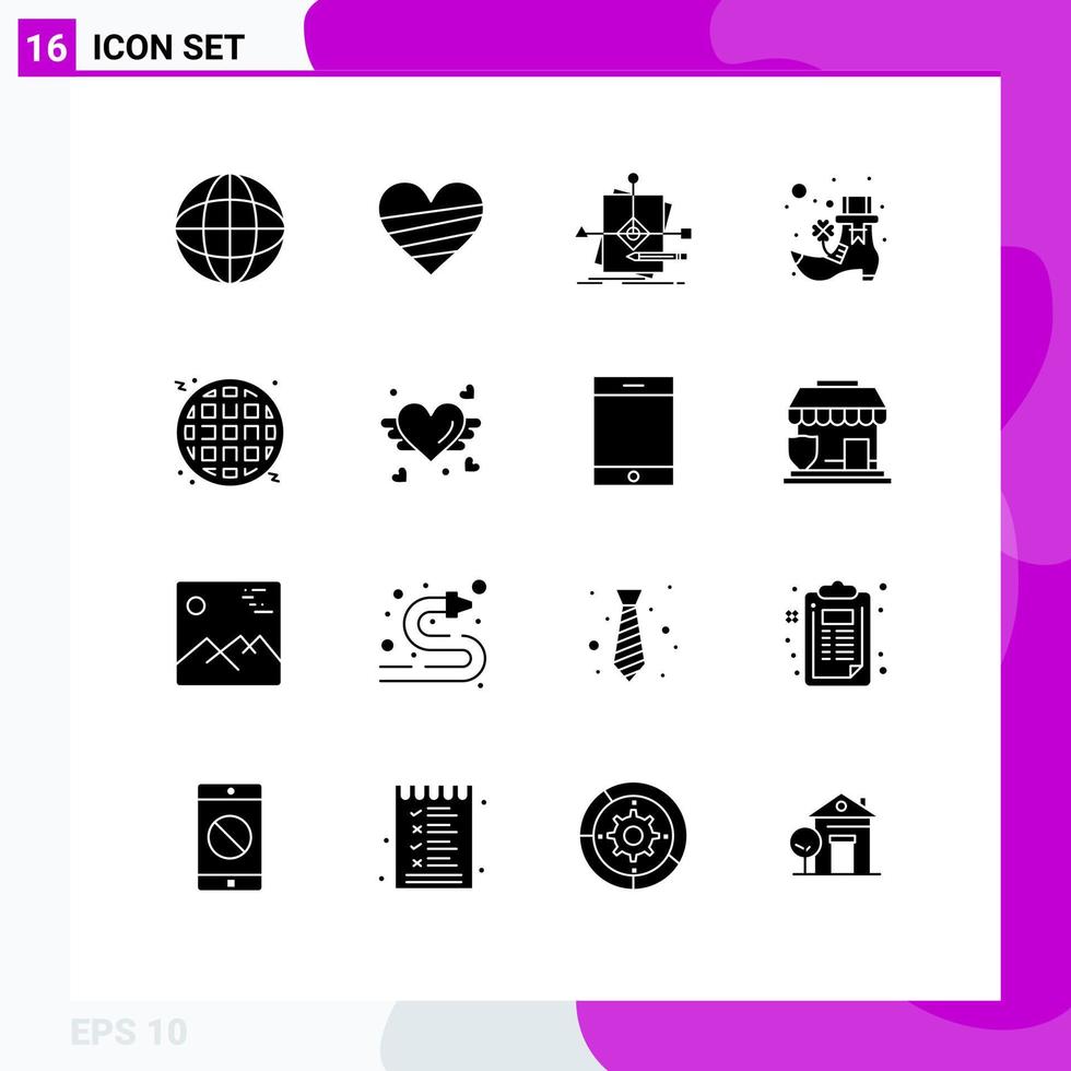 uppsättning av 16 modern ui ikoner symboler tecken för mat pyssling algoritm irländsk planen redigerbar vektor design element