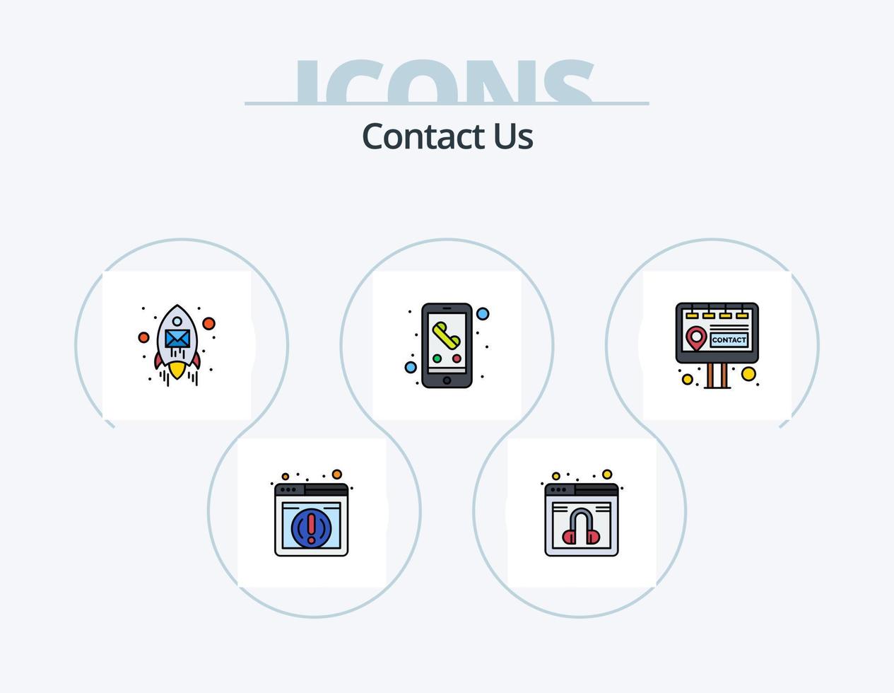 kontaktieren sie uns linie gefüllt icon pack 5 icon design. Marketing. Werbetafel. Netz. Benutzer. Identifikation vektor