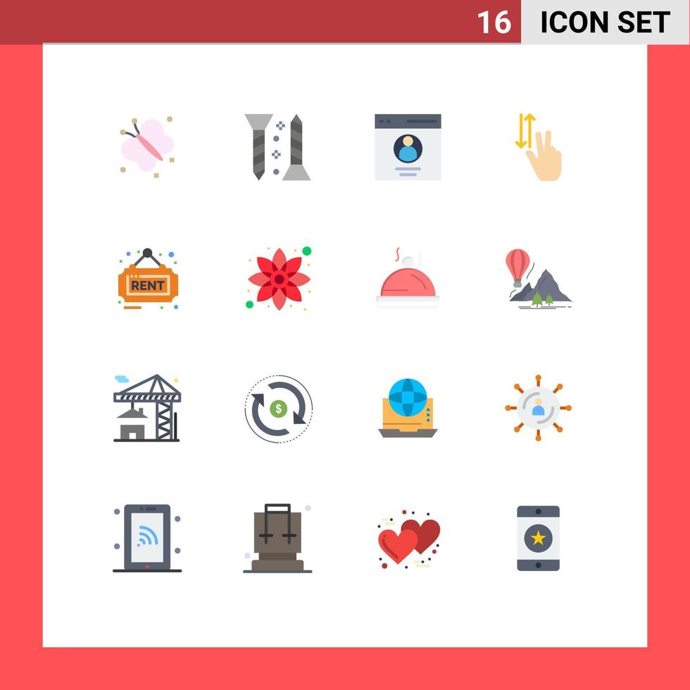 16 kreativ ikoner modern tecken och symboler av egendom upp kommunikation två finger redigerbar packa av kreativ vektor design element