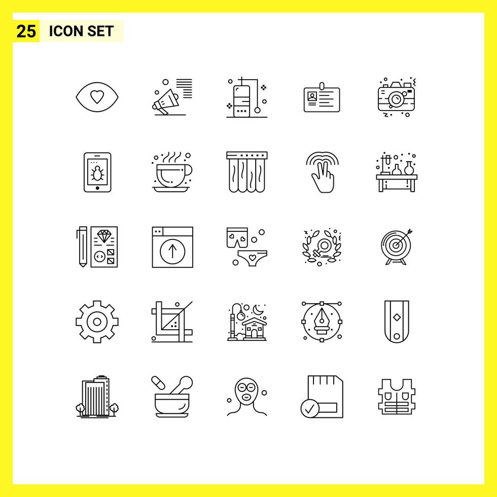 25 kreativ ikoner modern tecken och symboler av identitet id främja företags- kort redigerbar vektor design element