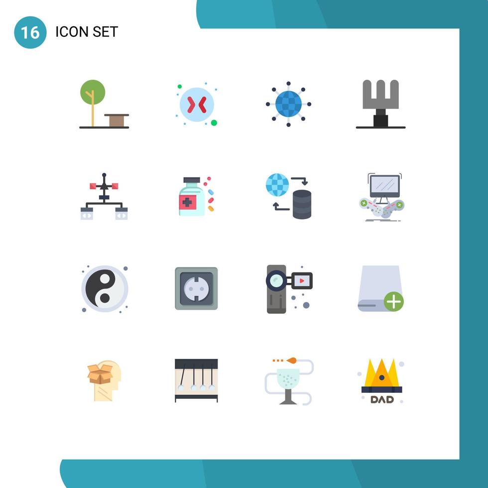 packa av 16 modern platt färger tecken och symboler för webb skriva ut media sådan som utveckla browser klot app räfsa redigerbar packa av kreativ vektor design element