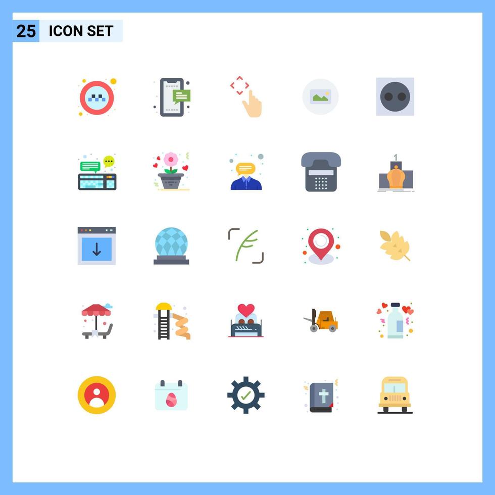 modern uppsättning av 25 platt färger pictograph av enheter grundläggande telefon Foto flytta redigerbar vektor design element