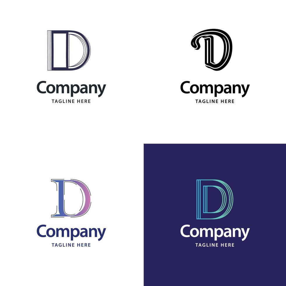 brev d stor logotyp packa design kreativ modern logotyper design för din företag vektor