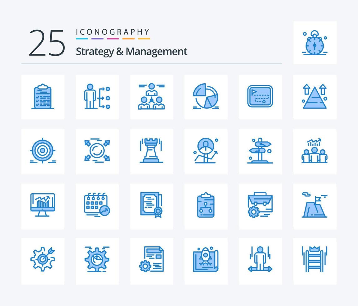 strategi och förvaltning 25 blå Färg ikon packa Inklusive statistik. Diagram. användare. man. grupp vektor