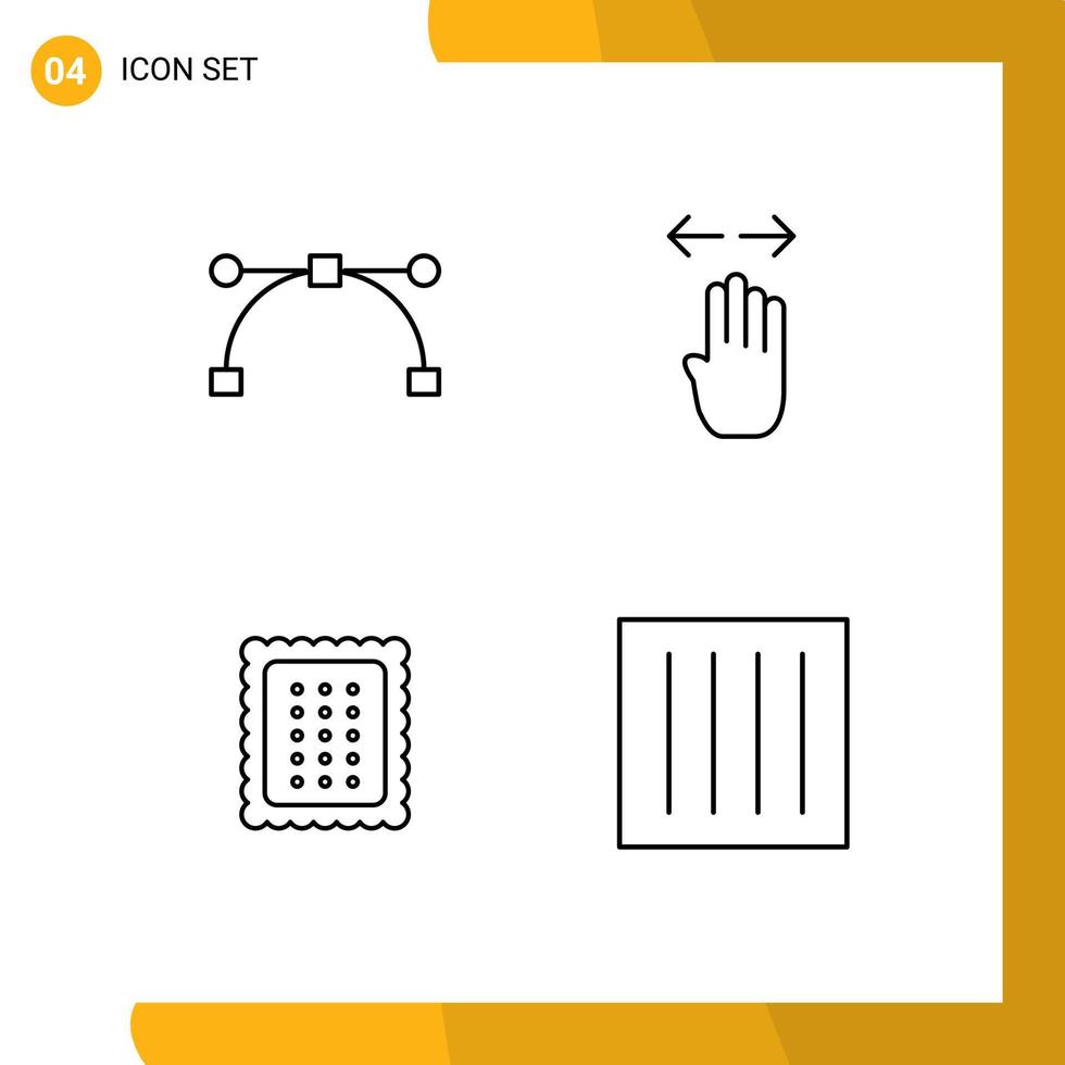 användare gränssnitt packa av 4 grundläggande fylld linje platt färger av ankare bakning fyra vänster mat redigerbar vektor design element
