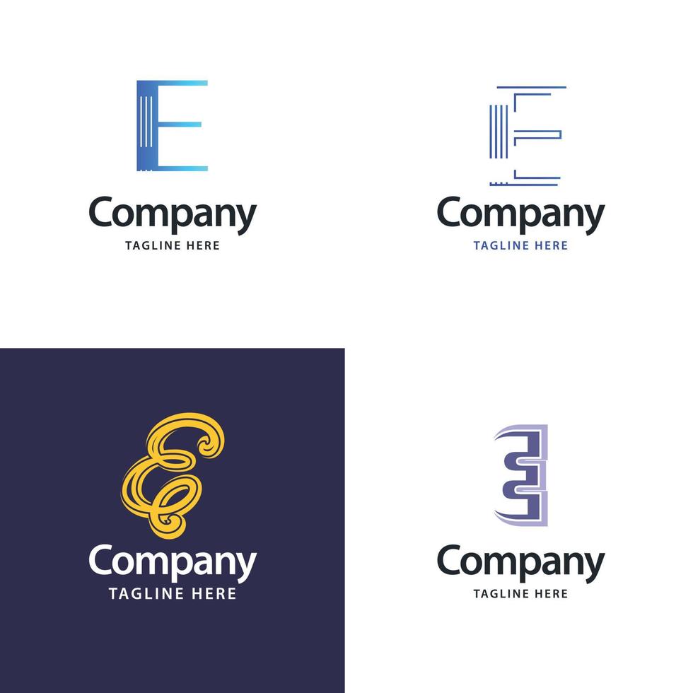 buchstabe e großes logo-paket design kreatives modernes logo-design für ihr unternehmen vektor