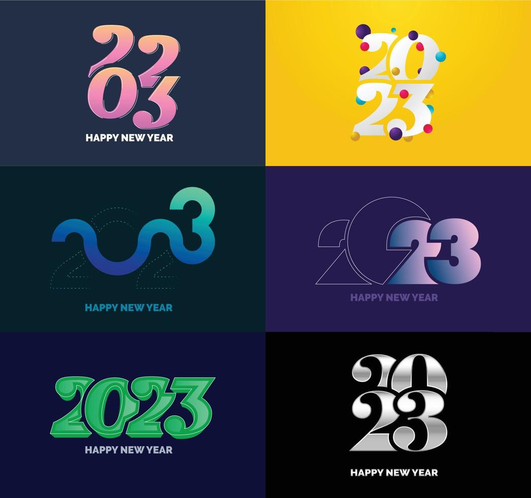 stor uppsättning av 2023 Lycklig ny år logotyp text design 2023 siffra design mall vektor