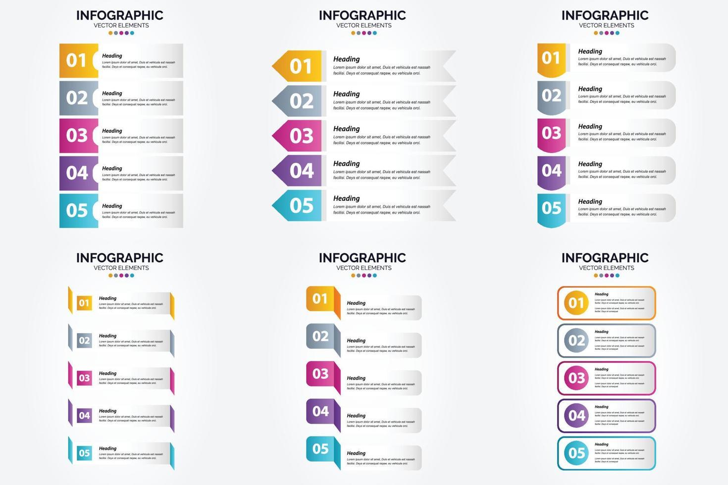 flaches Designset der Vektorillustrations-Infografiken für Werbebroschürenflieger und -zeitschrift vektor