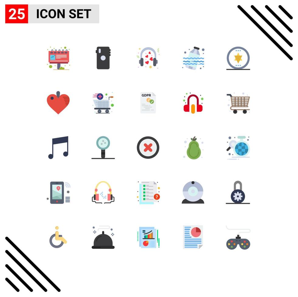 Stock Vector Icon Pack mit 25 Linienzeichen und Symbolen für Kreisabfallkamera Verschmutzungsmikrofon editierbare Vektordesign-Elemente