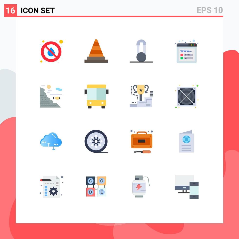 grupp av 16 platt färger tecken och symboler för vatten trådmodell verktyg seo säkerhet redigerbar packa av kreativ vektor design element