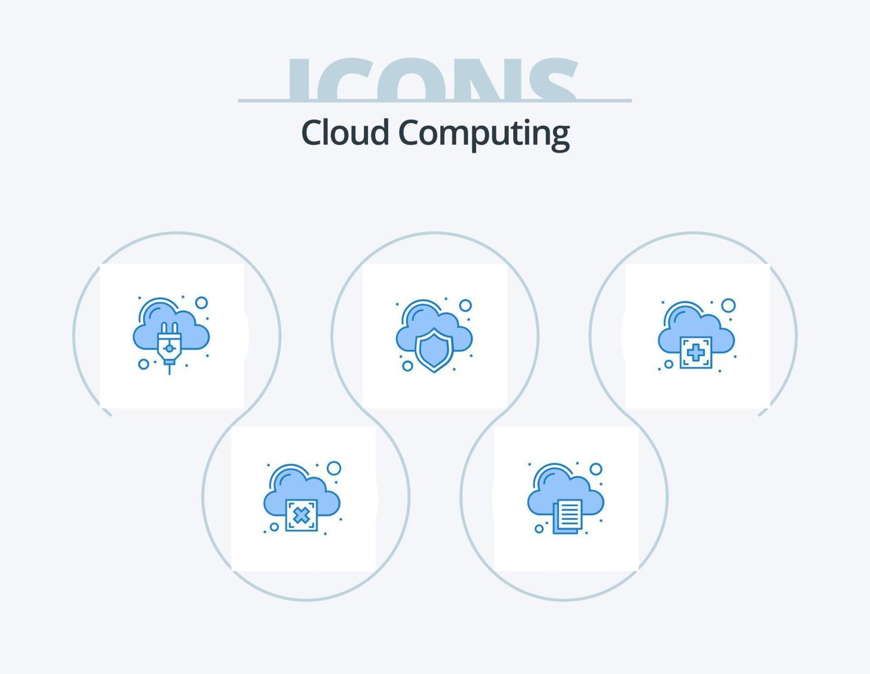 moln datoranvändning blå ikon packa 5 ikon design. plus. moln värdskap. skydd. moln vektor