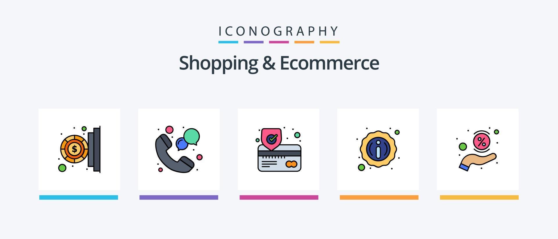 Shopping- und E-Commerce-Linie gefüllt 5 Icon Pack inklusive Store. Waffe. Navigation. Sport. Schwert. kreatives Symboldesign vektor