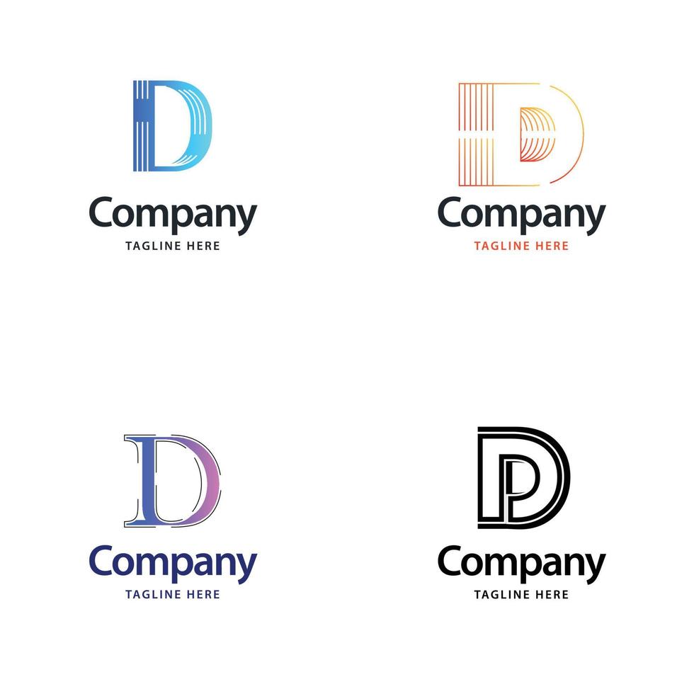 brev d stor logotyp packa design kreativ modern logotyper design för din företag vektor