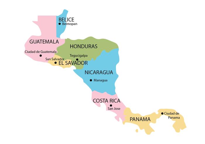 Zentralamerika Karte vektor