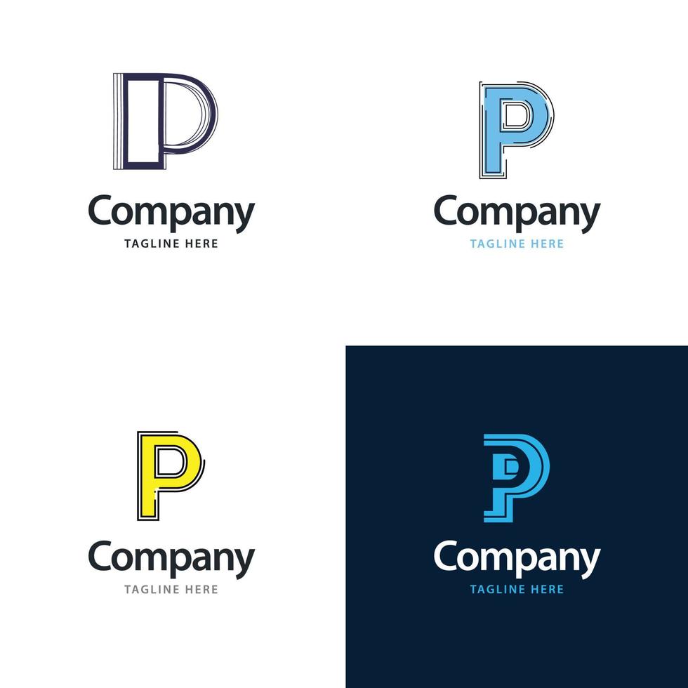 brev p stor logotyp packa design kreativ modern logotyper design för din företag vektor