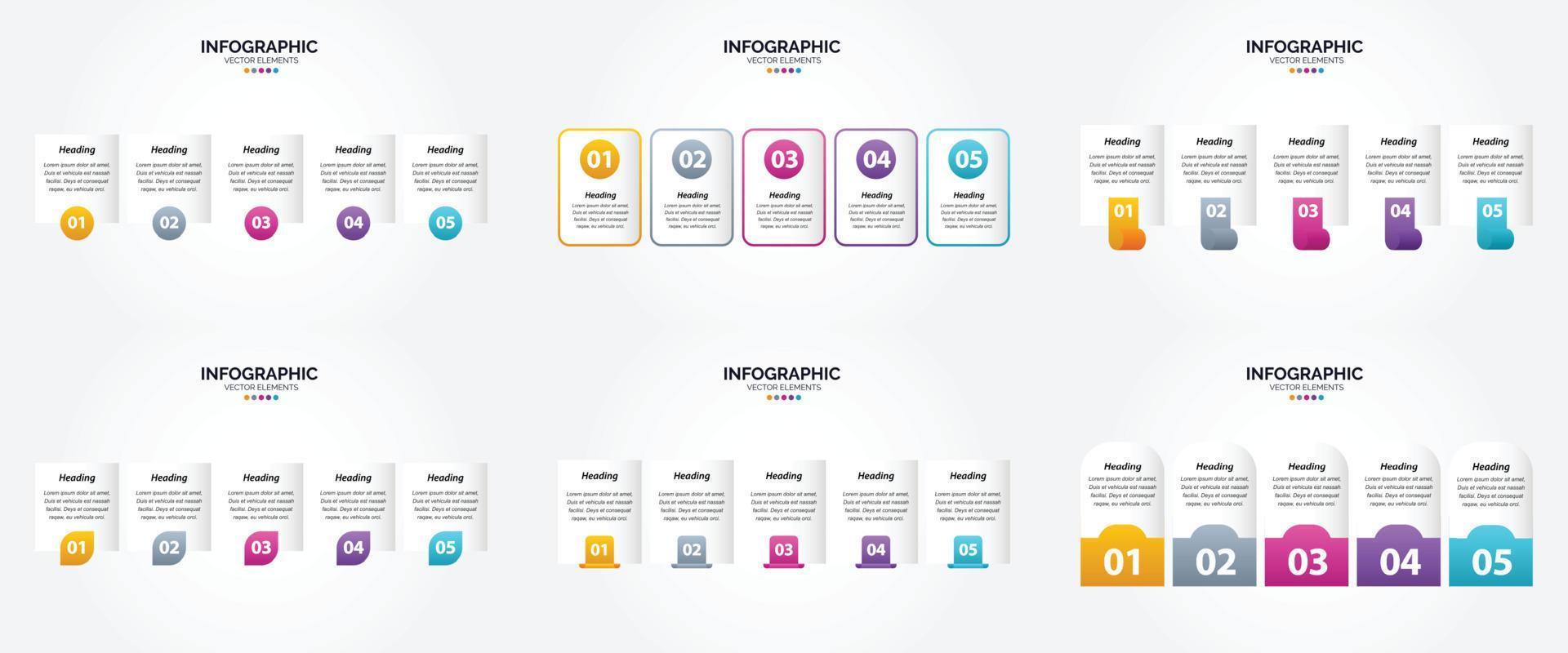 flaches Designset der Vektorillustrations-Infografiken für Werbebroschürenflieger und -zeitschrift vektor