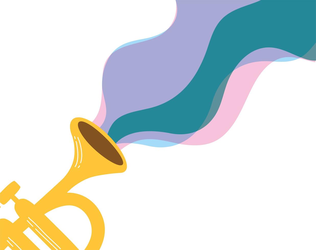 trumpet musikinstrument isolerad ikon vektor