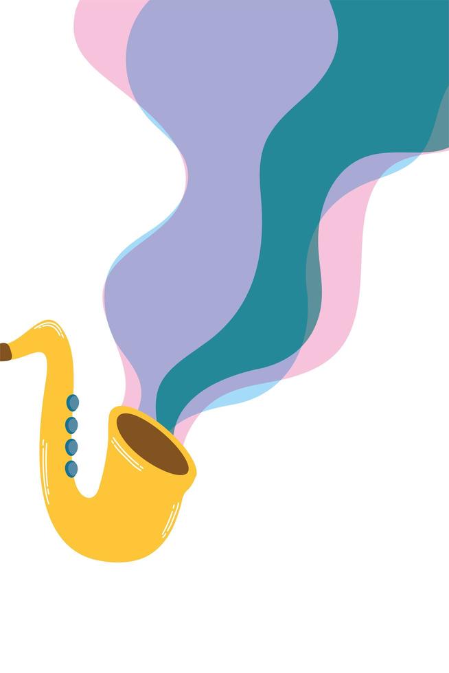 Saxophon Musikinstrument isoliert Ikone vektor