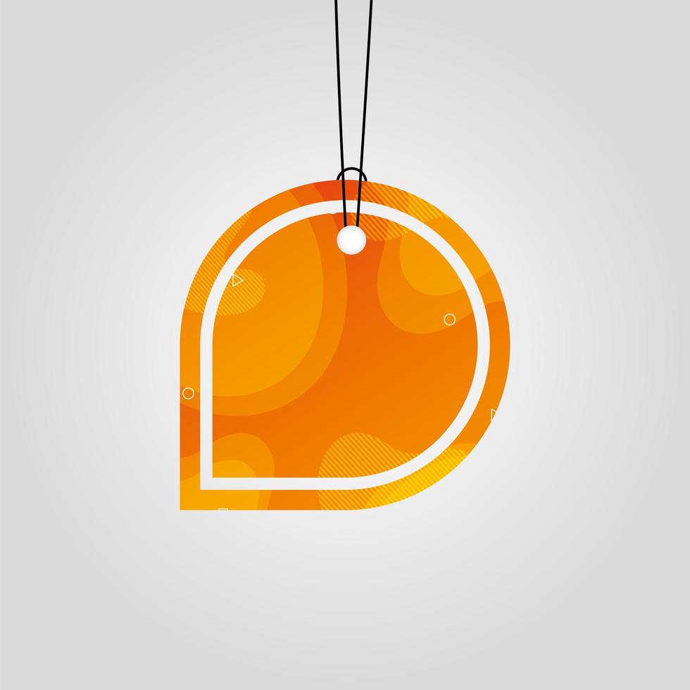 orange kommersiell tagg med livlig färg vektor