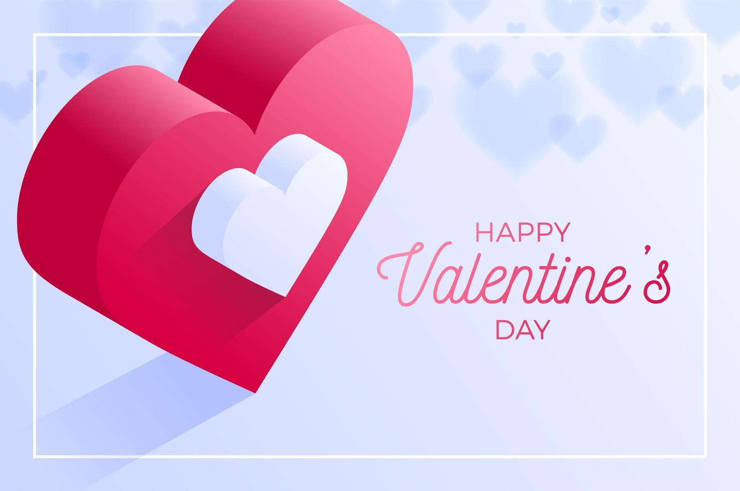 glückliches Valentinstag rotes Liebesherzplakat vektor