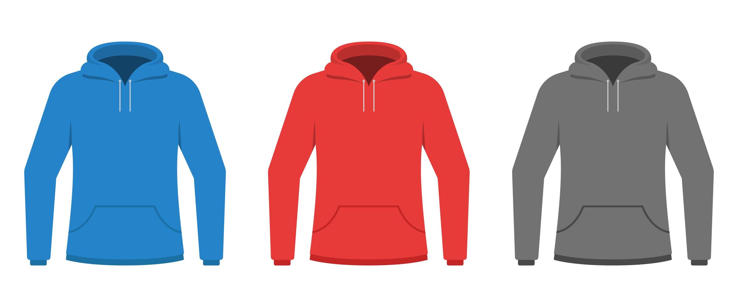 Hoodie-Set-Vektor-Design-Illustration lokalisiert auf weißem Hintergrund vektor