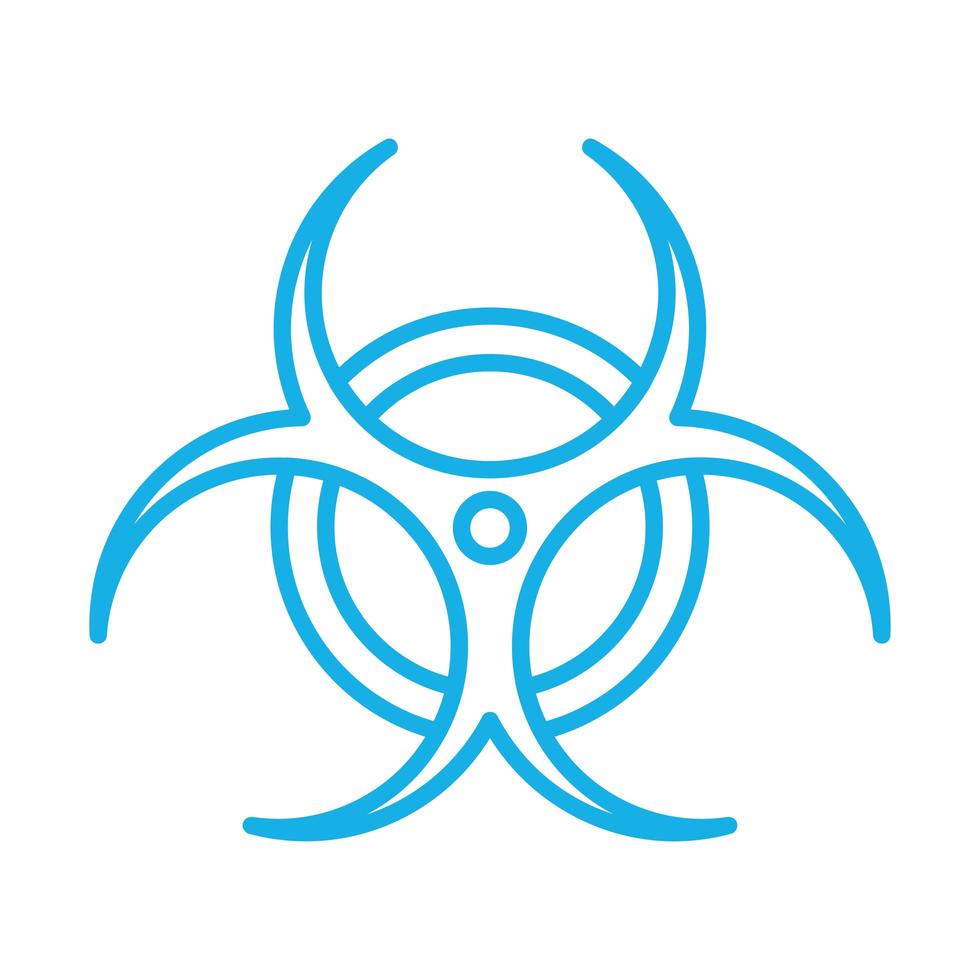 Biohazard Signal Warnlinie Stil Symbol vektor