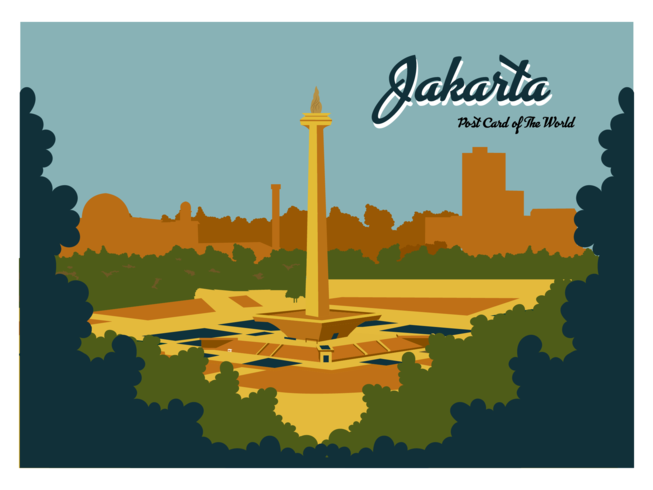 Jakarta Postkarte Vektor