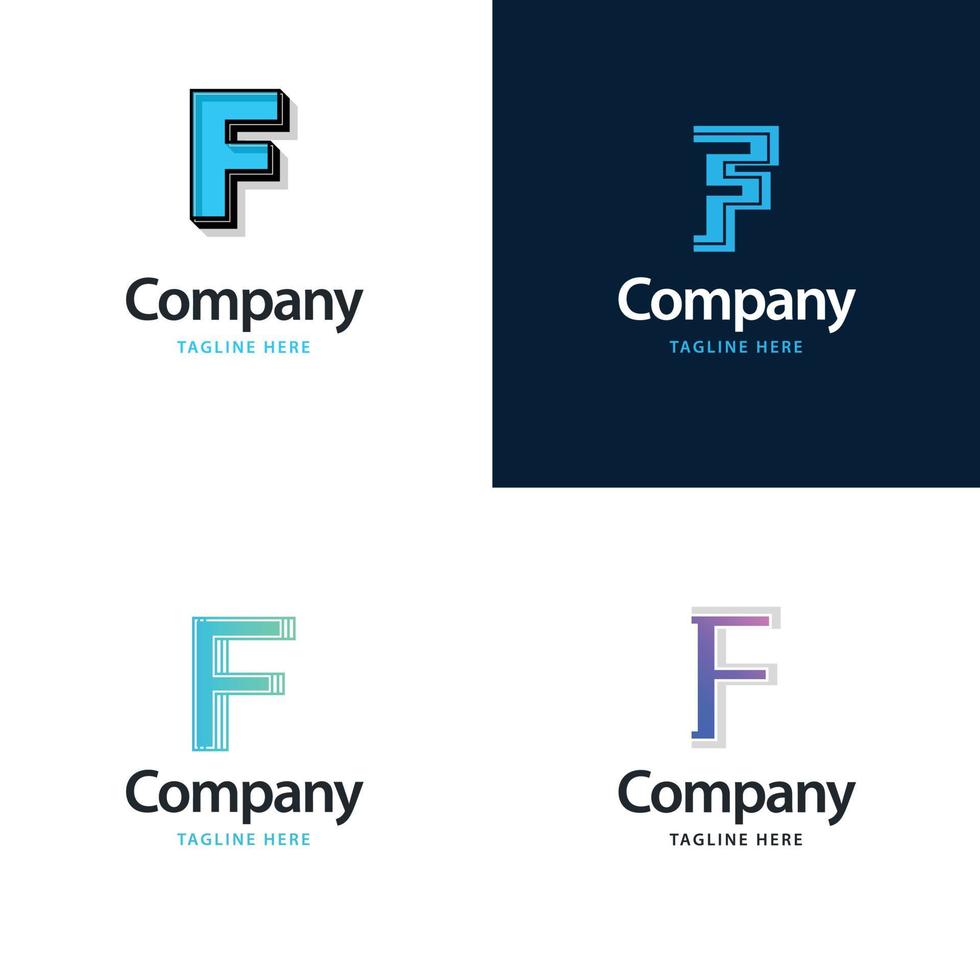 brev f stor logotyp packa design kreativ modern logotyper design för din företag vektor