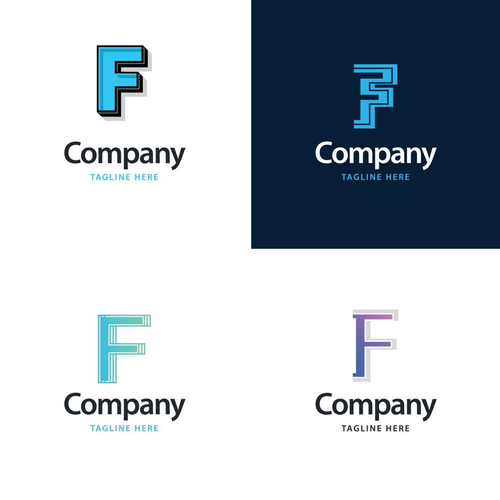 Buchstabe f großes Logo-Pack-Design kreatives modernes Logo-Design für Ihr Unternehmen vektor