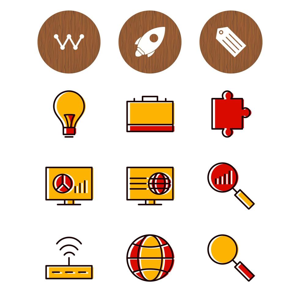 Icon Set der Suchmaschinenoptimierung für den persönlichen und kommerziellen Gebrauch ... vektor