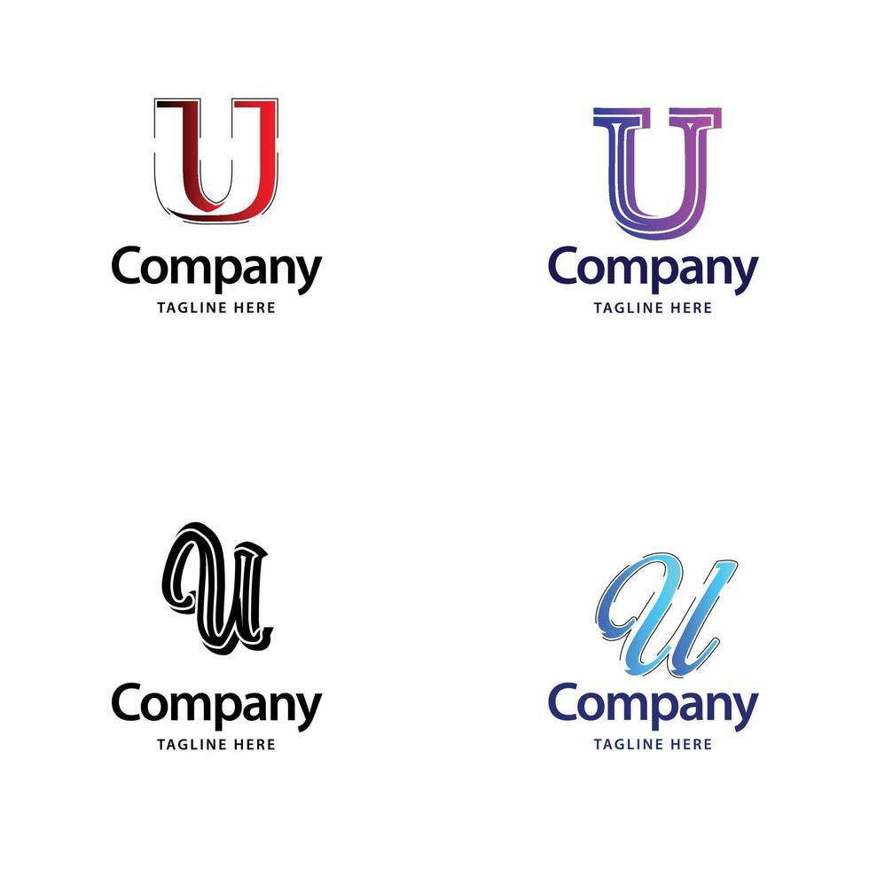 Buchstabe u großes Logo-Pack-Design kreatives modernes Logo-Design für Ihr Unternehmen vektor