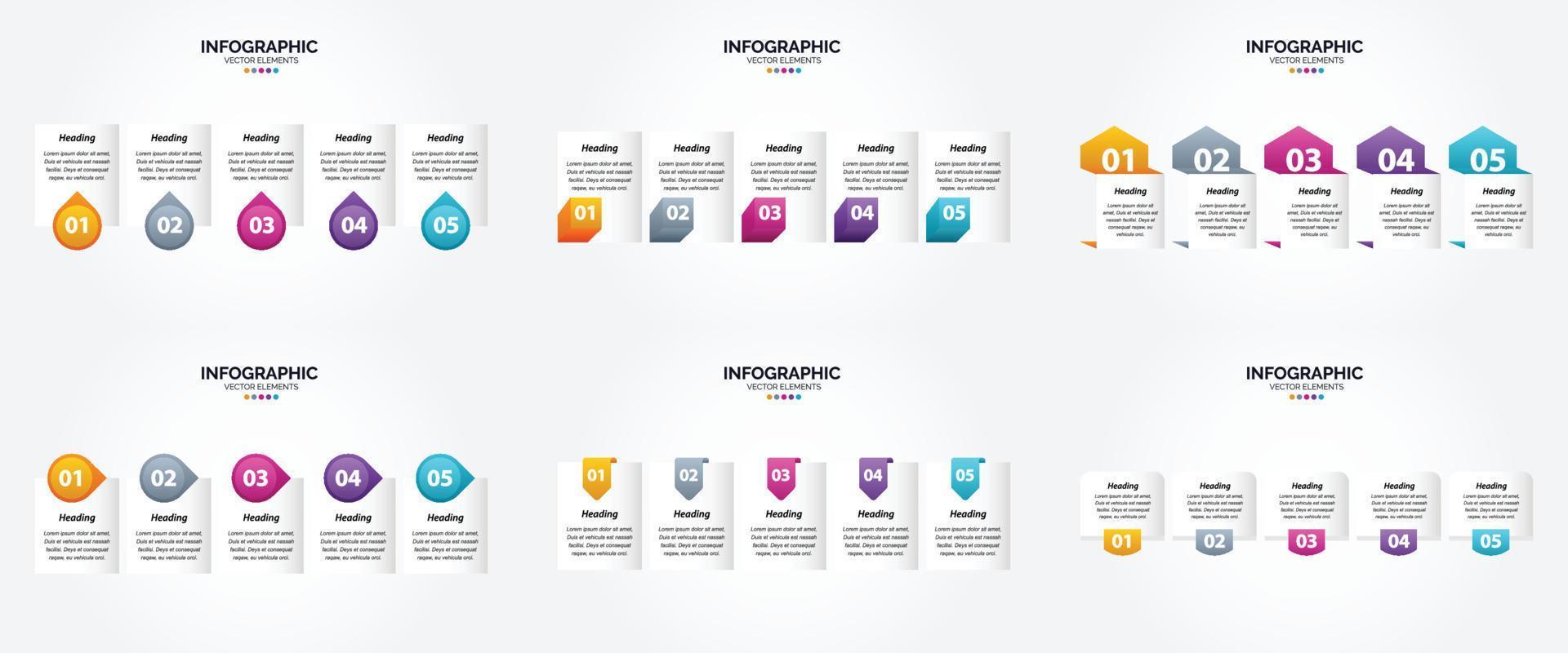 flaches Designset der Vektorillustrations-Infografiken für Werbebroschürenflieger und -zeitschrift vektor