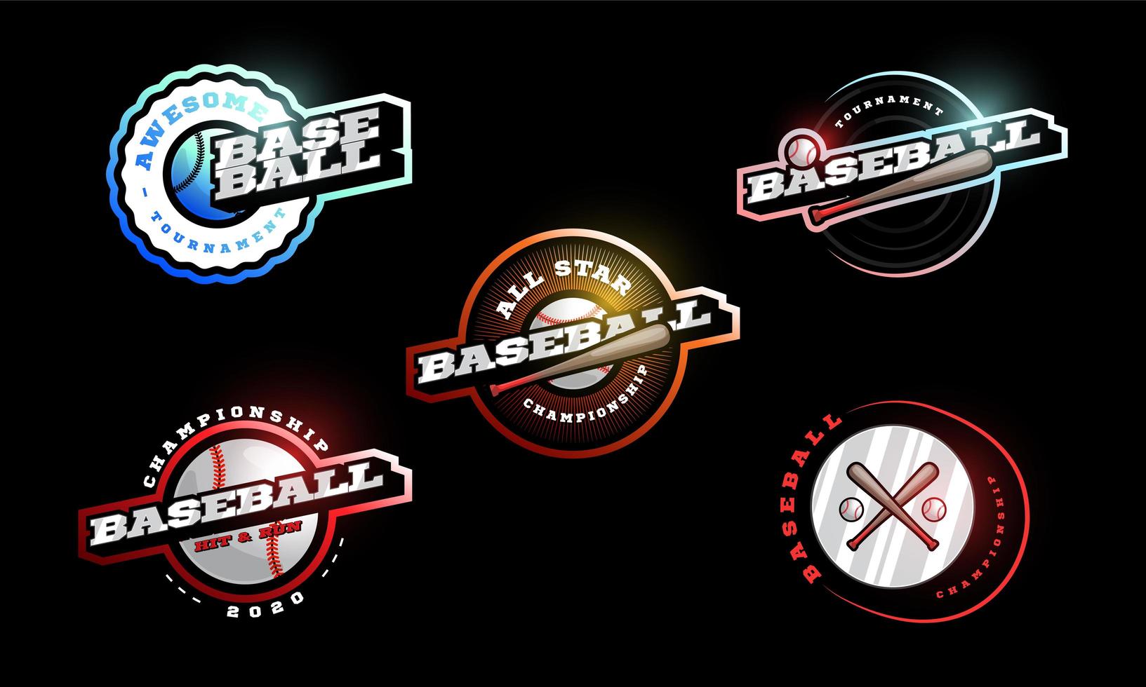 Baseball Vektor Logo Set