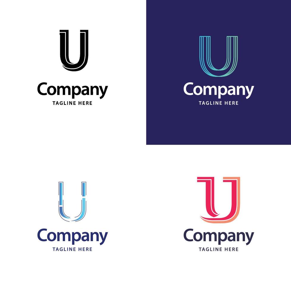 Buchstabe u großes Logo-Pack-Design kreatives modernes Logo-Design für Ihr Unternehmen vektor