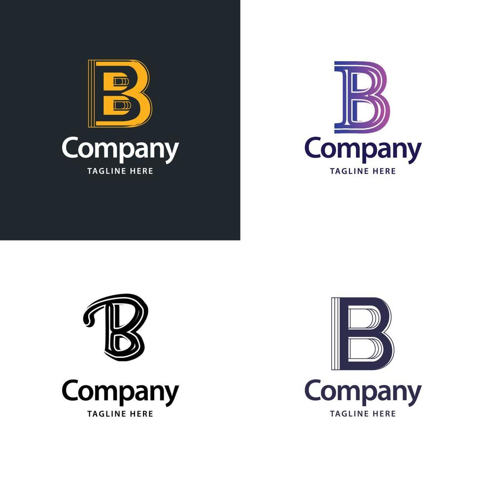 Buchstabe b großes Logo-Pack-Design kreatives modernes Logo-Design für Ihr Unternehmen vektor