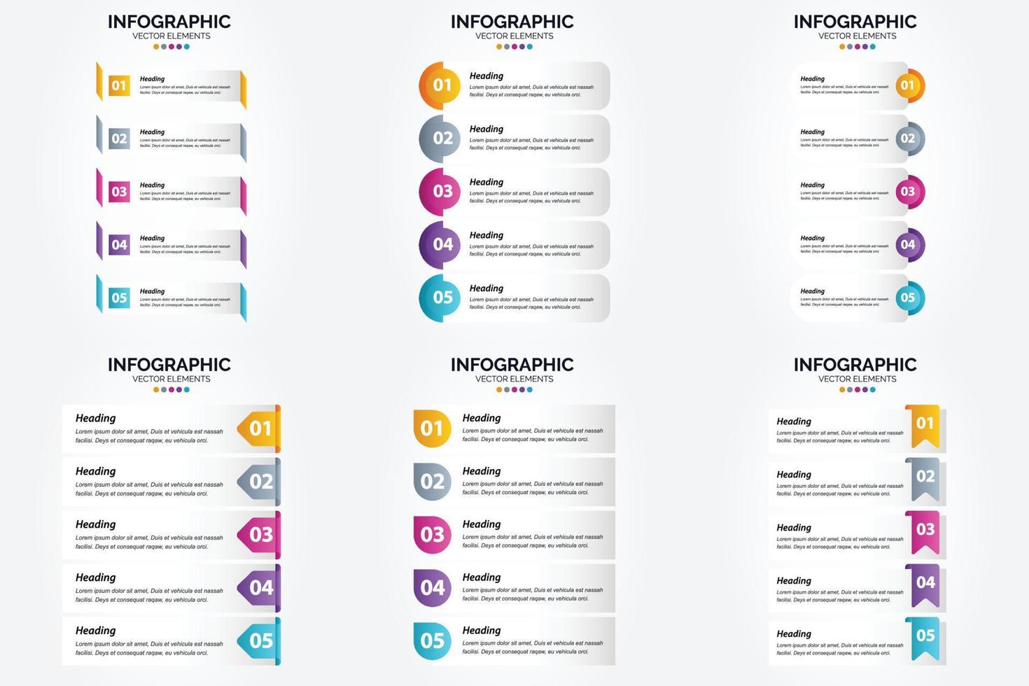 flaches Designset der Vektorillustrations-Infografiken für Werbebroschürenflieger und -zeitschrift vektor