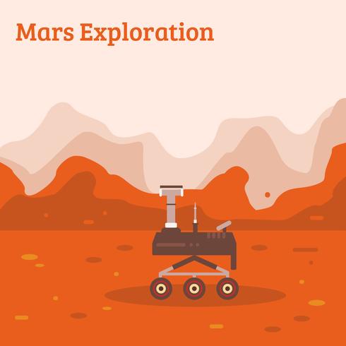 Mars exploration flat illustration vektor