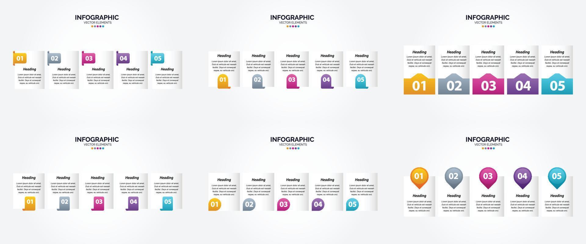 flaches Designset der Vektorillustrations-Infografiken für Werbebroschürenflieger und -zeitschrift vektor