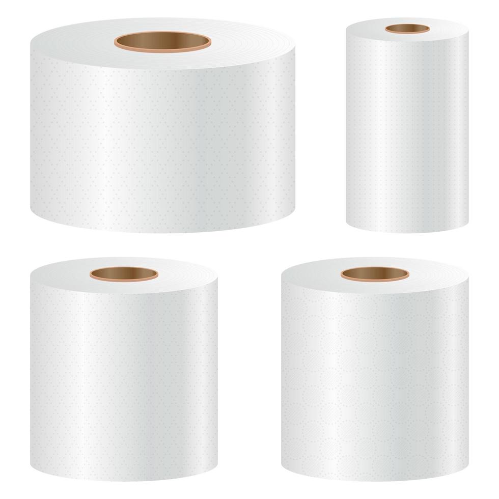 toalettpapper uppsättning vektor design illustration isolerad på vit bakgrund