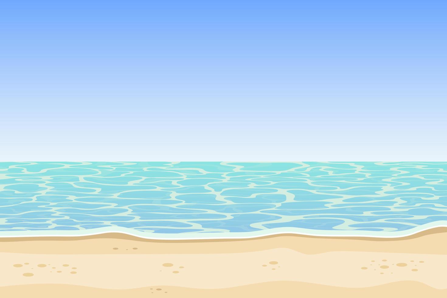 See und Strand Hintergrund Vektor Design Illustration