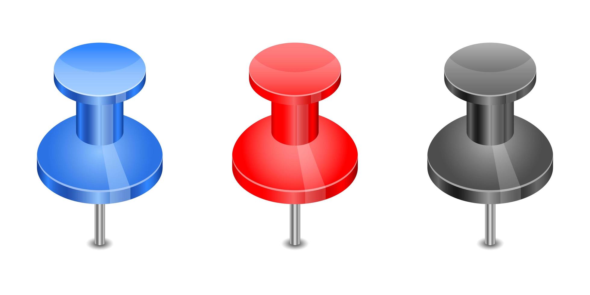 Push Pin Set Vektor Design Illustration isoliert auf weißem Hintergrund