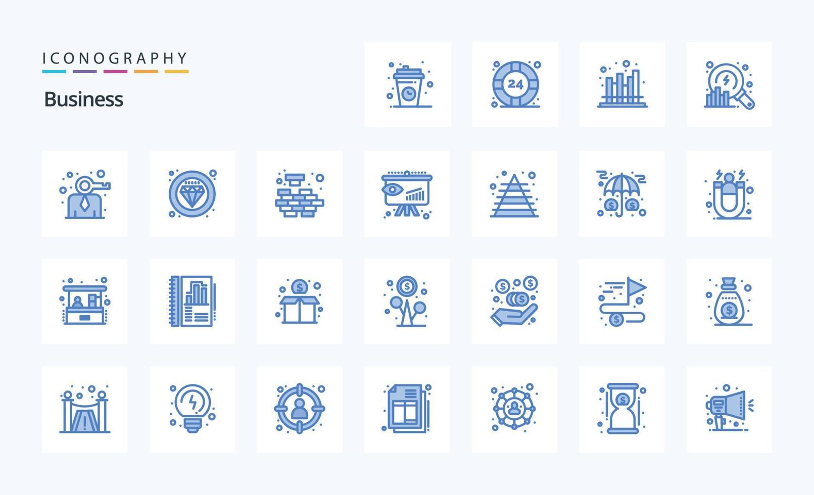 25 Business-Blau-Icon-Pack vektor